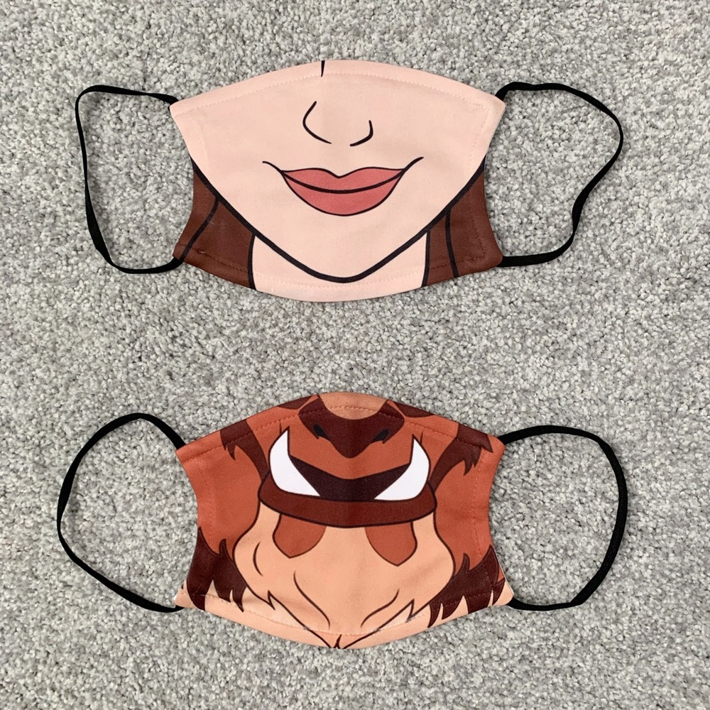 Beauty and the beast cloth face masks